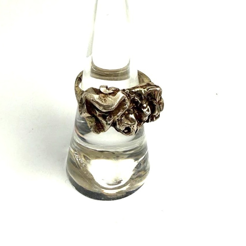 Vintage Brutalist Sterling Silver Abstract Statement Ring Size‎ 5.5 Heavy 12.1g